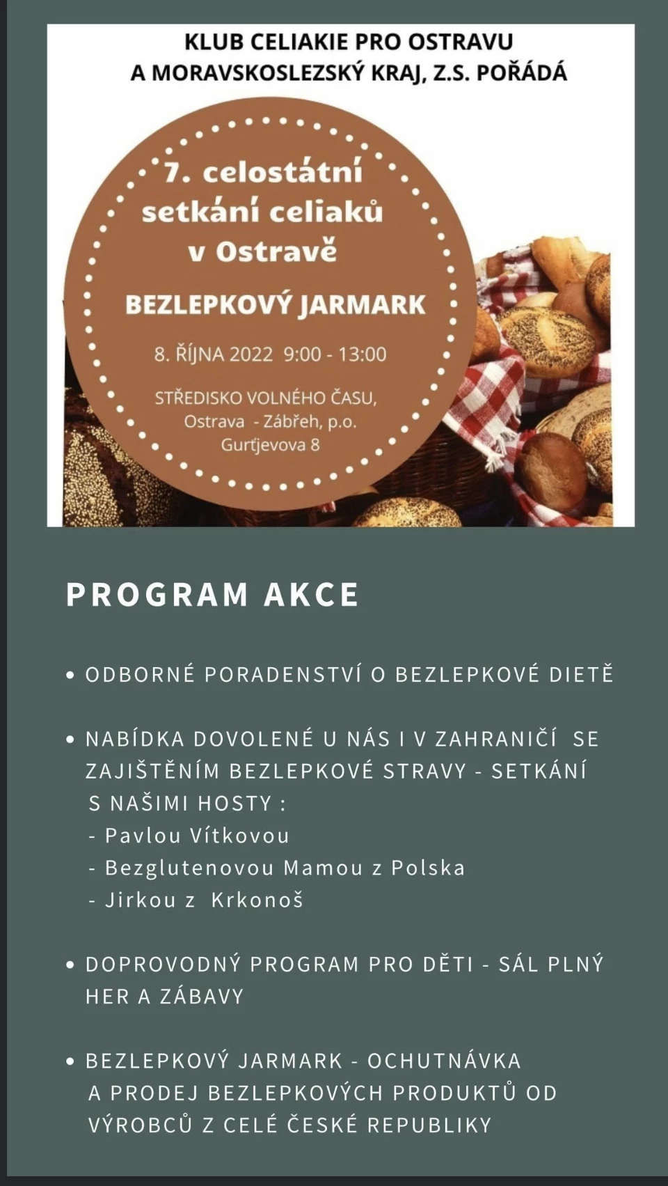 Program bezlepkovego jarmarku w Ostrawie